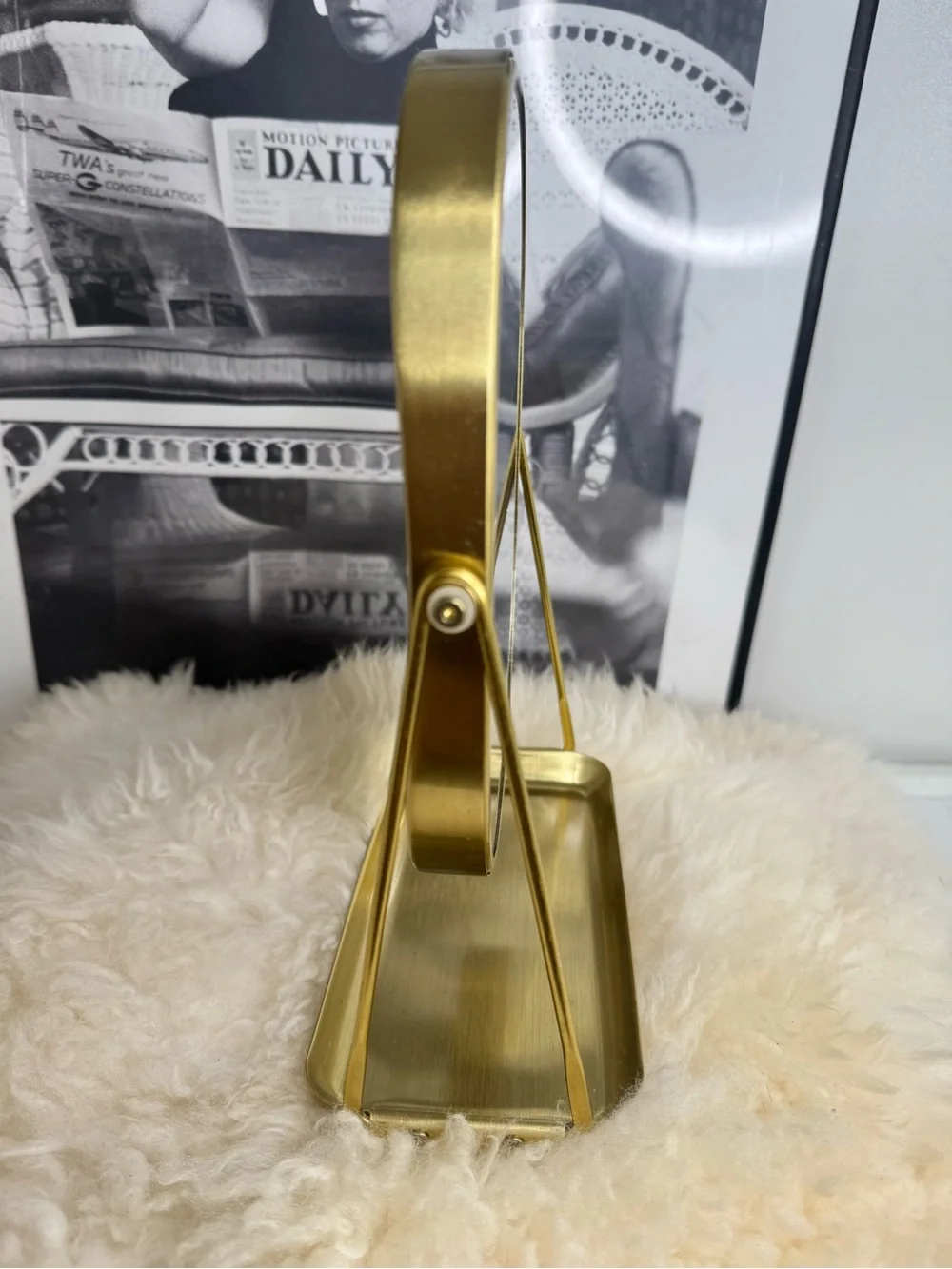 Gold Oval Vanity Mirror with Tray - Home Bath
